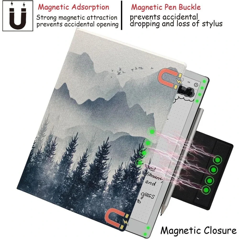 Case for Onyx Boox Go 10.3 Gen II Magnetic Stand Folio Cover Forest Mountains
